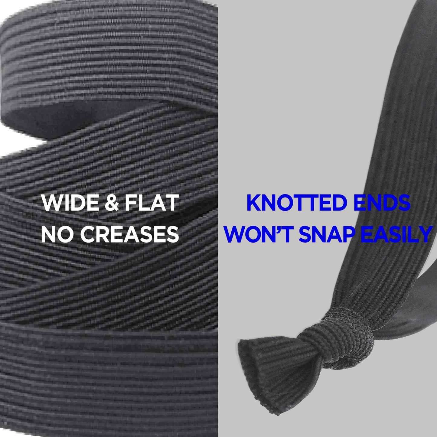 HAVHAF Knotted Mens Hair Ties For Men 5 pcs (Wide Fit, Charcoal)