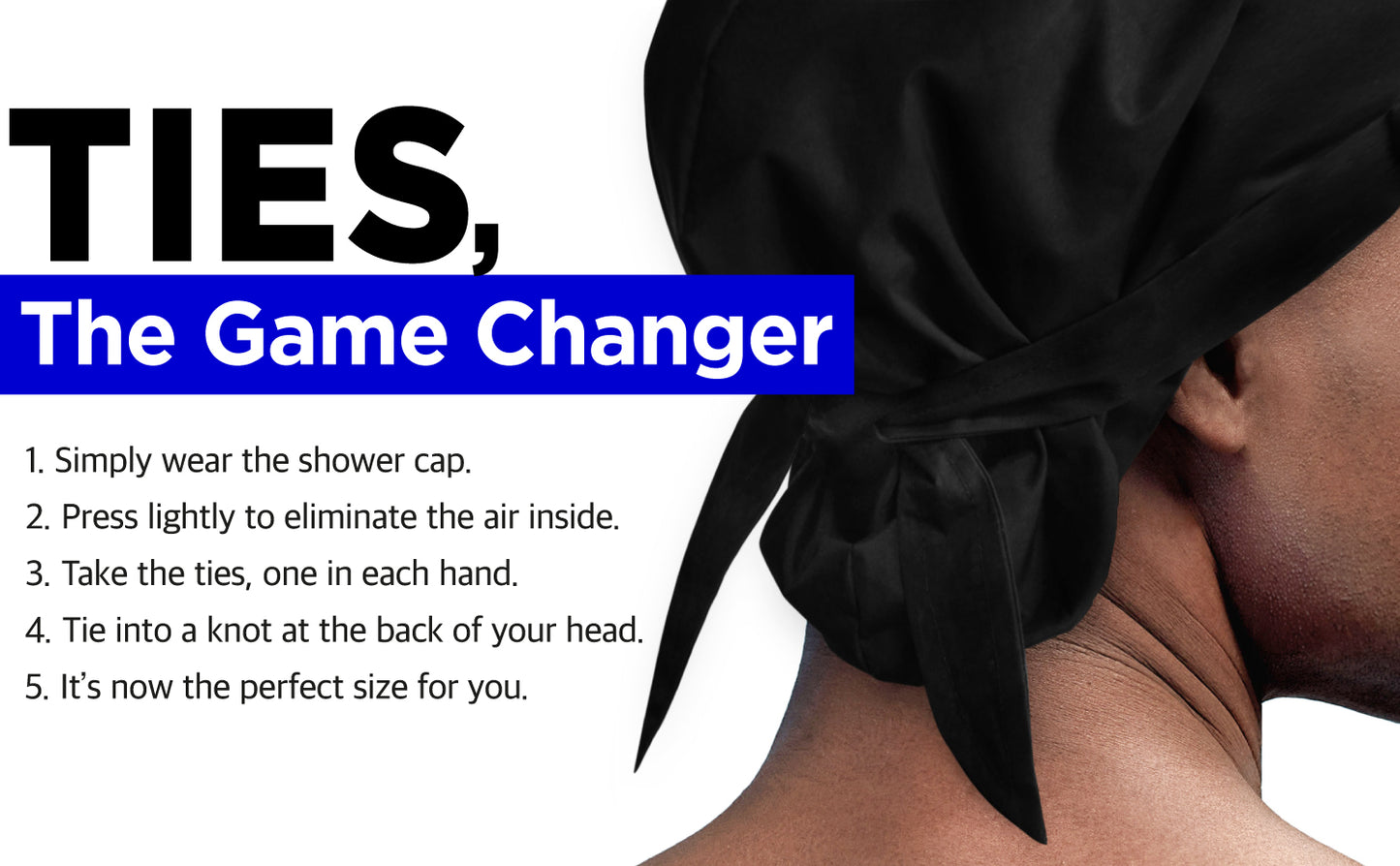 HAVHAF Dapper Men Shower Cap For Men (Matte Black, XL)