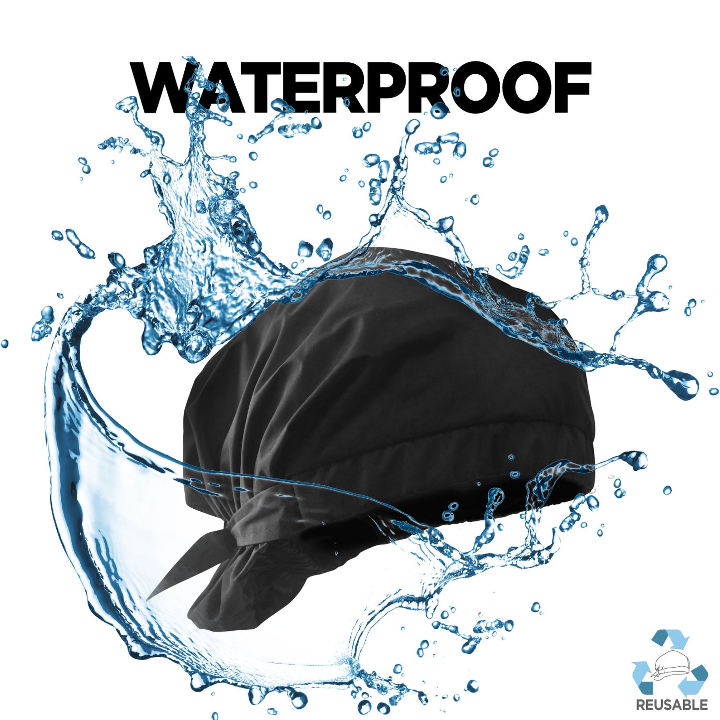 HAVHAF Dapper Men Shower Cap For Men (Matte Black, XL)