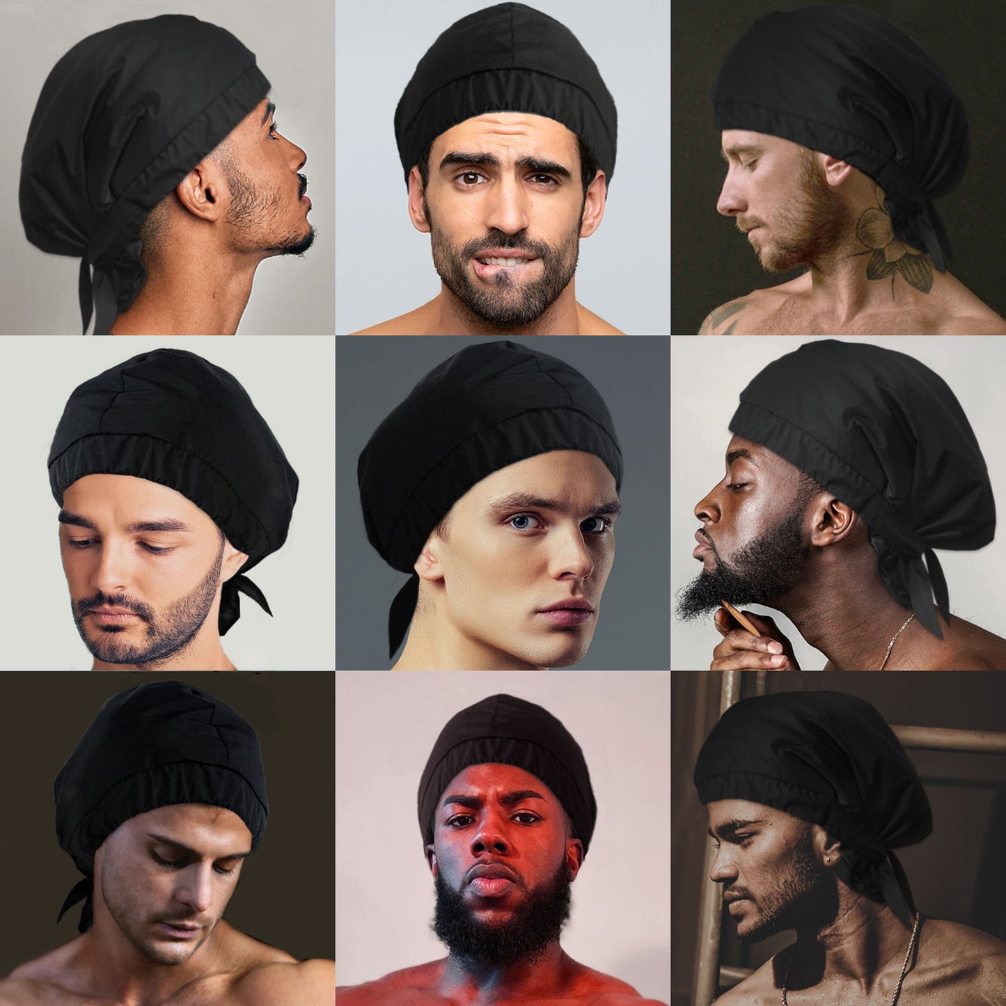 HAVHAF Dapper Men Shower Cap For Men (Matte Black, XL)