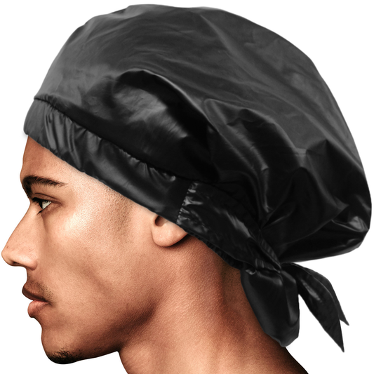 Shower cap hair ties for men, mens male showercap for guys man bonnet